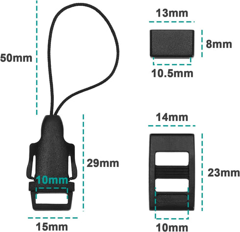 2 Sets Camera Strap Quick Release Kit Camera Strap Quick Release Adaptors Strap Buckles Slides Compatible with Neck Straps Hand Straps Other Carry...