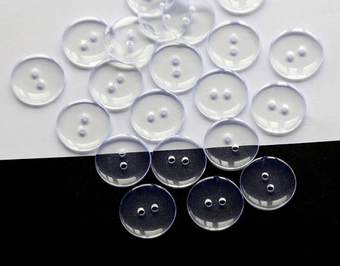 GANSSIA 20mm(13/16 Inch) Resin Clear Buttons with 2 Holes,Transparent Button for Shirt Sewing Scrapbooking DIY Project,Pack of 100pcs...