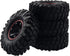 6-Spoke 1.9" Rubber Tires 108mm Wheels & 12mm Hex Hub Wheel Rims Compatible with 1/10 Axial D90 SCX10 CC01 TF2 RC Off-Road Climbing Crawler Car...