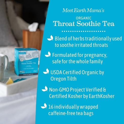 Throat Soothie Tea with Elderflower for Immune Support | Formulated with No Licorice | Safe for Kids & During Pregnancy, 16-Count (Packaging May V...