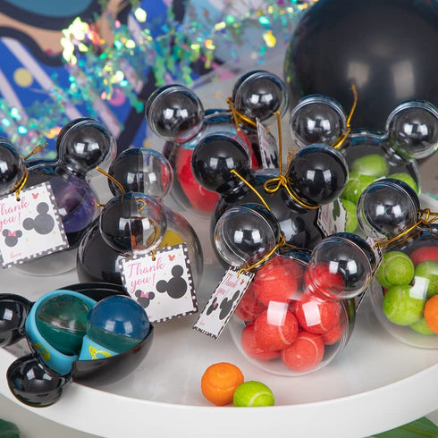 fozi cozi, 8 Pack Mickey Themed Mouse Party Favors for Kids 4-8 - Mouse Birthday Party Supplies, Candy Box Bags, Ice Cream Containers Bowls, Black...