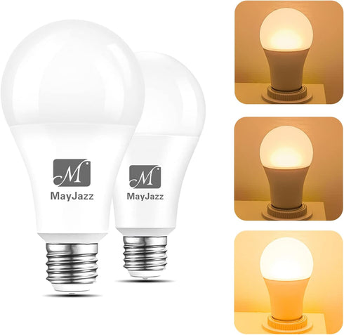 3-Way Led Light Bulbs 30 70 100 Watt Equivalent, 3000K Warm White, A19 E26 LED Bulbs, Omni-Directional, Perfect for Reading, 15 Watt Energy Effici...