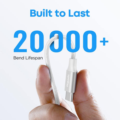 etguuds White USB C Cable 2ft Fast Charging, 2-Pack Type C Cable Braided USB A to USB C Cable for Samsung Galaxy S23 S22 S21 S20 S10 S10E S9 A10e ...