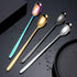YFWOOD 9.1-Inch Long Handle Iced Tea Spoon, Ice Cream Spoon, Long Coffee Spoons, Stainless Steel Cocktail Stirring Spoons - Set of 4 (Silver)...