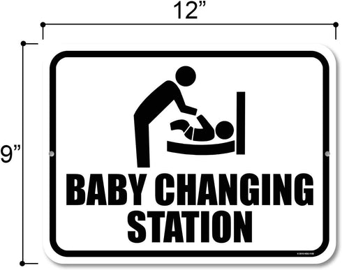 Honey Dew Gifts Restroom Sign, Baby Changing Station 9 inch by 12 inch Metal Aluminum Baby Changing Station Sign for Business, Made in USA, HDG-11...