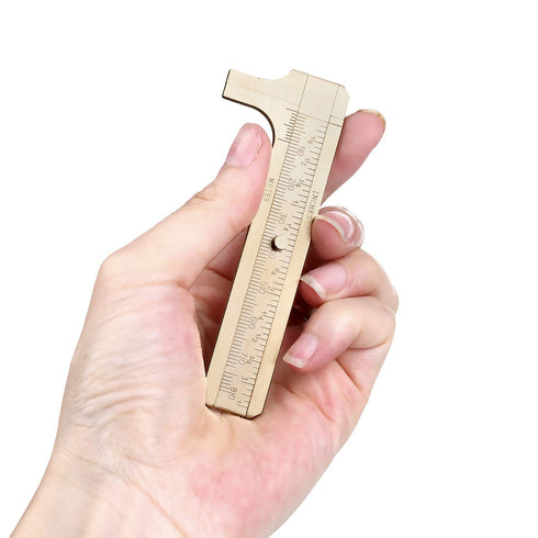 Retro Vernier Caliper Copper Alloy Mini Brass Sliding Pocket Caliper Metal Double Scale for Measuring Gemstones and Jewelry Components Bead Wire G...