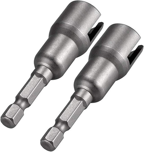 QWORK Wing Nut Driver, 2 Pack, Power Wing Nut Drill Bit Socket Tool with 1/4 Quick Connect Hex Shank, for Panel Wing Nuts, Screws Eye C Hook...