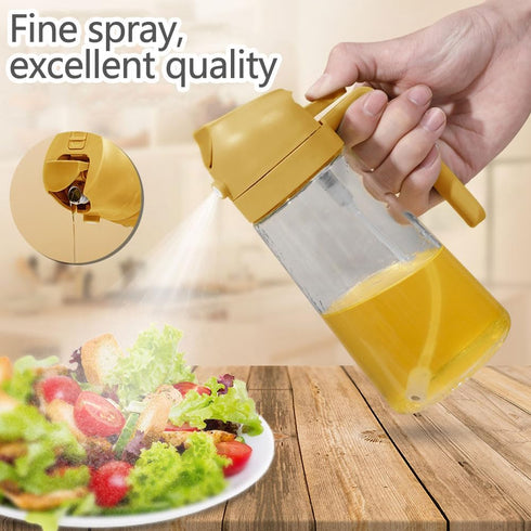 Oil Dispenser for kitchen, 2 In 1 Oil Dispenser & Oil Sprayers, 470ml/ 16oz Olive Oil Dispenser Bottle, Food-grade Oil Mister for Air Fryer, Bakin...