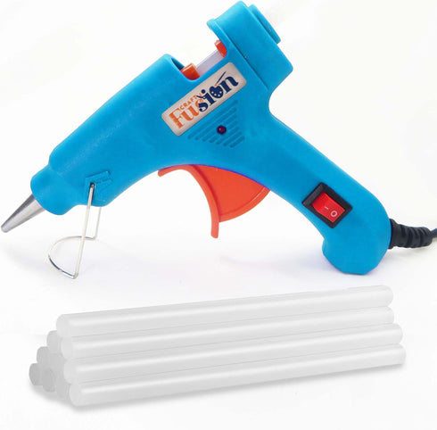Glue Gun and Sticks Set (20W) - Hot Glue Gun kit with 10 Clear Hot Glue Sticks for Mini Glue Gun - Small Hot Glue Gun Mini Glue Gun Sticks, Blue C...