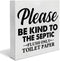 Country Only Flush Toilet Paper Wood Box Sign Decor Desk Sign Be Kind to the Septic Wooden Box Block Sign Rustic Home Bathroom Shelf Wall Decorati...
