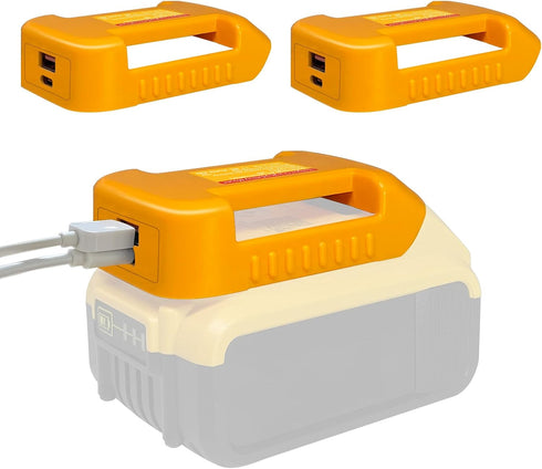2 Pack USB Charger Adapter for Dewalt 20V Battery with USB & Type-C Fast Charging Interface USB Charger (Adapter Only)...