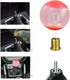 Lunsom Round Ball Shift Knob, Gear Shifter Knobs with 3 Adapters Head Shift Ball Handle for Manual Automatic Vehicles,Amber-red...
