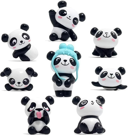 panda cake topper set cute panda figures Cute Panda Characters Toys Mini Figure Collection Playset for panda theme party supplies?13pcs?...