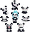panda cake topper set cute panda figures Cute Panda Characters Toys Mini Figure Collection Playset for panda theme party supplies?13pcs?...