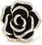 Elegant Crystal Blooming Rose Flower Brooch Lapel Pin Breastpin for Women Birdal Cardigan Hat Scarf Suit Sweater Floral Pins...