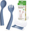 haakaa Toddler Forks and Spoons with Travel Safe Case,Self Feeding Toddler Utensils,Easy Grip Bendy Food-Grade Silicone,Bluestone,12m+...