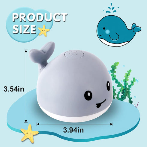 2024 Upgraded Baby Bath Toys, Rechargeable Light Up Bath Toys for Kids 1-3 Babies 6-12 12-18 Months, Whale Sprinkler Spray Fountain Water Pool Bat...