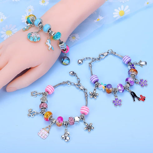 VICTLOV 126 Pieces Charm Bracelet Making Kit, DIY Craft for Girls, Unicorn/Mermaid Crafts Gifts Set for Arts and Crafts for Girls Teens Ages 8-12...