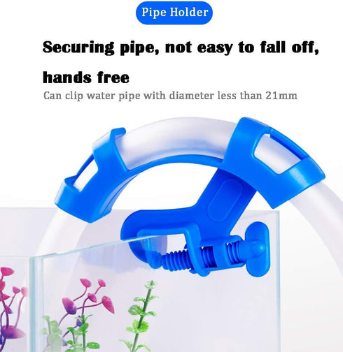 NGe 5Pcs Adjustable Fish Tank Water Hose Holder Water Tube Clamp Fixed Clip Aquarium Pipe Holder (2 Curved Shape, 3 Straight)...