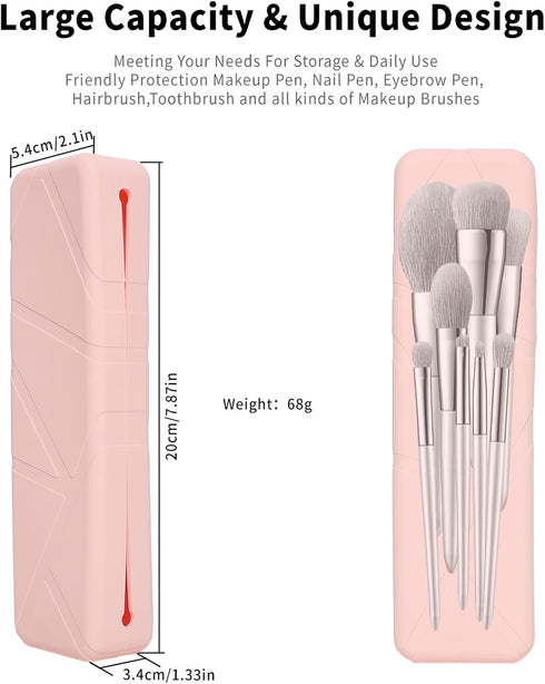Makeup Brush Holder, Travel Makeup Brush Holder, Soft Silicone Makeup Brush Holder, Stylish Make Up Brushes Holder Organizer,Makeup Bags for Women...
