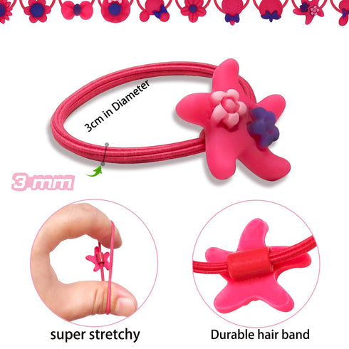 WillingTee 120pcs (60 pairs) Mix Colors GElastic Hair Ties Soft Rubber Bands Hair Bands Holders Pigtails Accessories for Girls Infants Toddlers Ki...