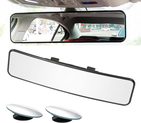 Kitbest Rear View Mirror, Universal Interior Clip On Panoramic Rearview Mirror to Reduce Blind Spot Effectively – Wide Angle – Convex – For Cars, ...