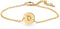 Gold 26 Initial Bracelet For Women Letter Initial Adjustable Chain Round Bracelet For Teen Girls (D)...