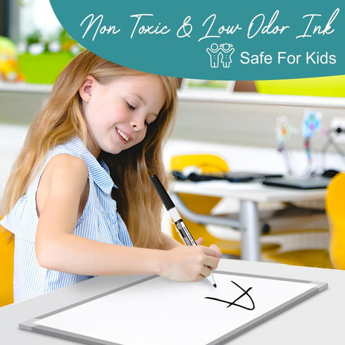 Dry Erase Markers Fine Tip, 12 Count Whiteboard Markers, Black Dry Erase Markers, Fine Point Dry Erase Markers, Dry Erase Markers for Kids, White ...