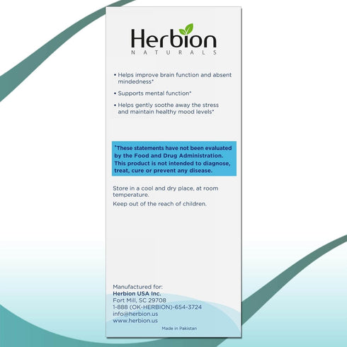 Herbion Naturals Memory Support Liquid - Helps Improve Brain Function & Absent Mindedness - Adults and Children Over 12 yo - 5 Fl Oz (150 ml)...