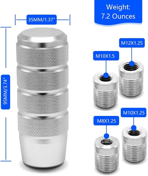 (Sliver) Stick Racing JDM Manual Gear Shift Knobs for Fit Compatible with Mazda Tacoma STi Nismo 2004 Honda Accord Subaru Focus ST Miata Toyota Ad...