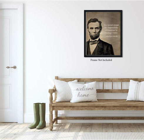 Abraham Lincoln Historic Quote - Wall Art Decor - Unframed 16x20 Inch Poster - Great Inspirational Gift - Motivational Print - American Patriotic ...