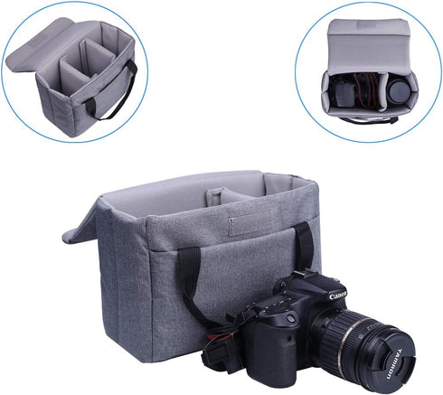 BOMKEE Camera Inserts Protective Bag Padded Insert Camer Cube Water Resistant DSLR SLR Case Foldable Liner for Sony,Canon,Nikon,Olympus Camera Len...