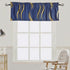 MYRU 1 Panel Foil Print Blackout Striped Curtain Valance for Kitchen Window (Navy and Gold, 54x18 Inch)...