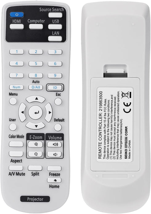 Projector Remote Control 2198635 for Epson 880 EX3280 VS260 EX5280 EX9230 PRO EX9240 EX7280 EX10000 BRIGHTLINK 725Wi 735Fi 1485Fi+ 1485Fi POWERLIT...