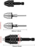 Keyless Drill Chuck Kits, 4pcs Small Drill Chuck Change Adapter W/ 1/4, 1/8, 1/16 Inch Hex and Round Shanks, Electric Drill Conversion Chuck Set P...