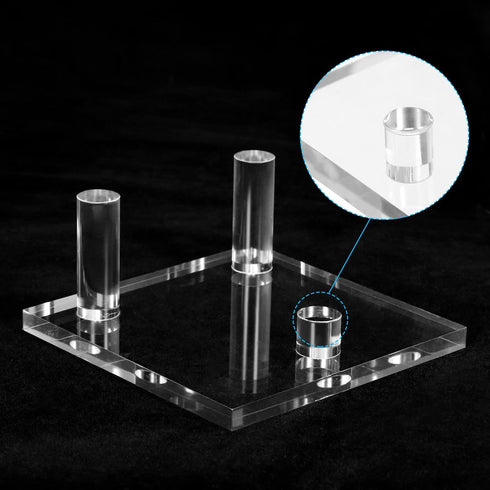 PATIKIL 4" x 4" x 2" Acrylic Display Stands, 2 Pack Display Easel Holder Crystal Display Stand for Mineral Gemstone, Clear...