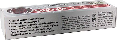 Eucalyptus+ SINUVIR - Herbal Nasal Ointment for Immune Defense. Natural Moisturizer Balm for Relief from Sore Dry Nose, Allergies, Cold Symptoms -...