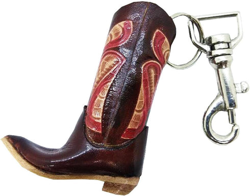 WitnyStore 3" High Cowboy Boot Keyring - Miniature Collectibles - Realistic Hand Made and Painted Leather Key Organizer Keychain Gifts and Souveni...