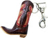 WitnyStore 3" High Cowboy Boot Keyring - Miniature Collectibles - Realistic Hand Made and Painted Leather Key Organizer Keychain Gifts and Souveni...