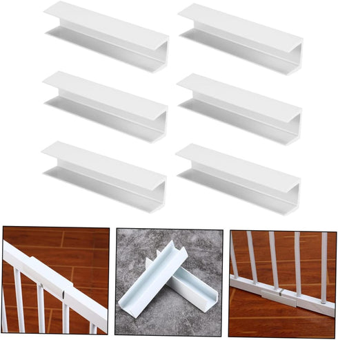 12 Pcs Safety Door Reinforcement Slot Baby Gate Reinforcement Stair Reinforcement Downstair Parts Tools for Kids Fence Reinforcement Groove Child ...