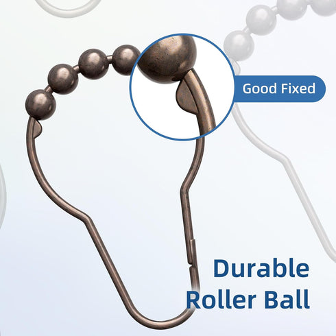Titanker Shower Curtain Hooks Rings, Rust-Resistant Metal Shower Curtain Hooks for Bathroom Shower Rods Shower Hooks Shower Rings for Curtain - Se...