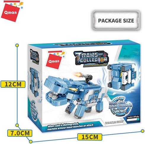 QMAN Building Blocks STEM Toy for Kids Age 6+ Magic Cube Bricks Transform Animal Toys to Build Educational Learning Creative Building Kit Gift Toy...