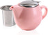 Small Ceramic Teapot With Stainless Steel Infuser For Loose Tea And Blooming Tea, Heat Resistant Ceramic Tea Pot And Tea Kettle, Perfect Tea Maker...