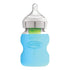 Dr. Brown's Options+ Wide-Neck Glass Bottle Sleeve, 100% Silicone, Blue, BPA-Free, 5 oz, 1-Pack...