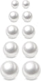 Charisma 3-7mm Composite Pearl Earrings Round Ball Pearls Stud Earrings Hypoallergenic 5 Pairs Mixed Sizes Imitation Pearl Earrings Set for Women...