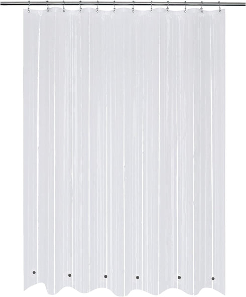 Mrs Awesome Long Shower Curtain Liner with 6 Magnets 72 x 78 inch, PEVA 8G Thick & Heavy Duty Plastic Shower Curtain for Bathroom, Waterproof,72x7...