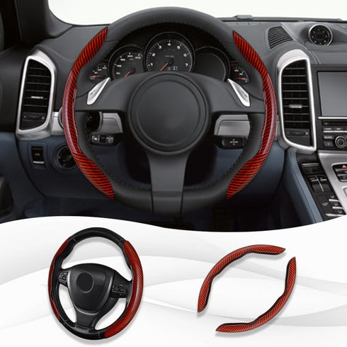Steering Wheel Cover, Segmented Steering Wheel Protector, Carbon Fiber Anti-Slip and Durable Butterfly Cover, Universal Car Interior Accessories F...