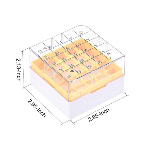 YOKIVE Freezer Tube Box, PP Holder Rack for 1.8/2ml Centrifuge Tubes | Fixed Sample Tube, Great for Lab and Scientific Institutes (25 Places, Yell...