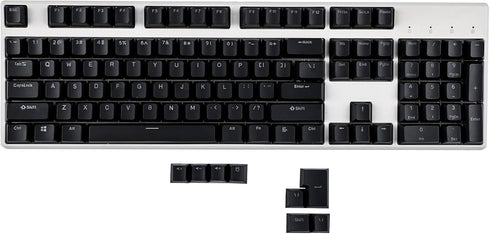 Black White Cherry Profile PBT Double Shot 104 108 ANSI ISO Top Print Shine Through Translucent Backlit keycap Suitable for MX Mechanical Keyboard...