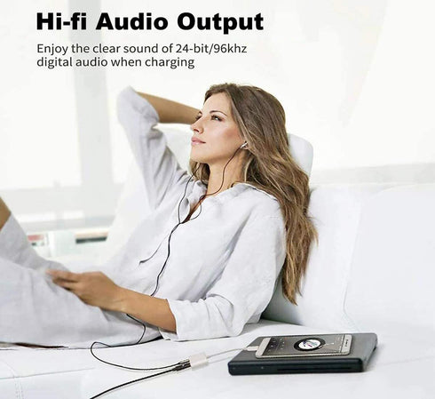 Lightning to Headphone Adapter 3.5mm Jack Headphone Adapter 3 in 1 Earphone and Charging Splitter for iPhone 13/12/11/SE/XS/XR/X/8/7 and iPad......